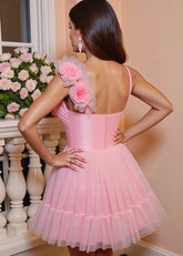 Hibernia | Discover the Ultimate Flower Homecoming Dress for a Memorable Night - Light Pink - PromDressClub